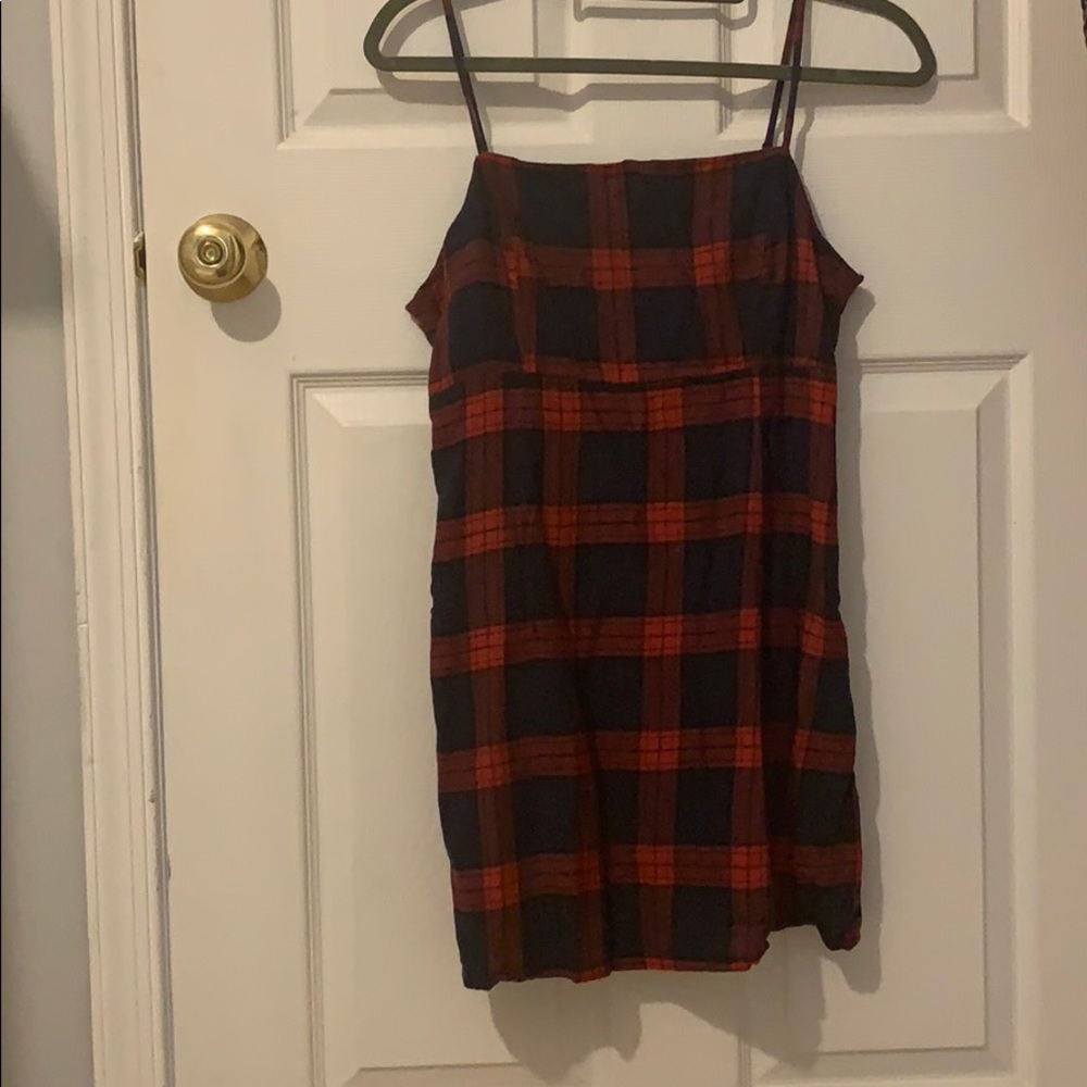 Garage Blue and Red Plaid Dress MEDIUM